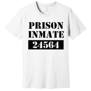 Prisoner Costume Orange Prison Uniform Halloween Jail Inmate Premium T-Shirt