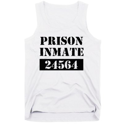 Prisoner Costume Orange Prison Uniform Halloween Jail Inmate Tank Top