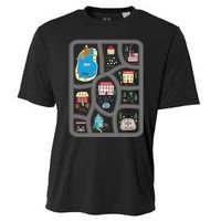 Play Cars On Dad's Back Mat Road Car Race Track Gift Cooling Performance Crew T-Shirt