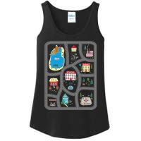 Play Cars On Dad's Back Mat Road Car Race Track Gift Ladies Essential Tank