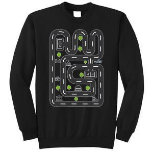 Play Cars On DadS Back Mat Road Car Race Track FatherS Day Sweatshirt