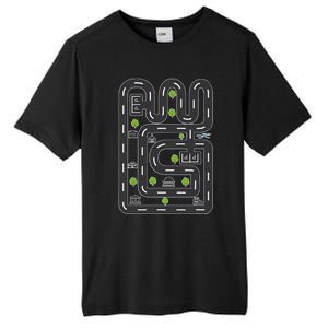 Play Cars On DadS Back Mat Road Car Race Track FatherS Day Tall Fusion ChromaSoft Performance T-Shirt