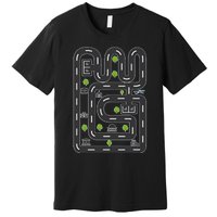 Play Cars On DadS Back Mat Road Car Race Track FatherS Day Premium T-Shirt