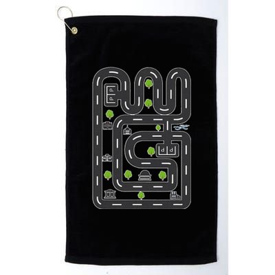 Play Cars On DadS Back Mat Road Car Race Track FatherS Day Platinum Collection Golf Towel