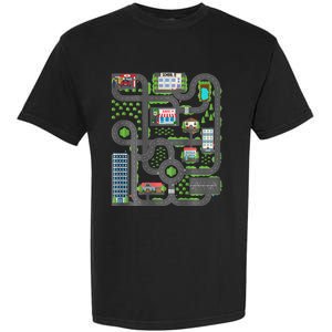 Play Cars On Dad Back Race Track Mat Fathers Day Garment-Dyed Heavyweight T-Shirt