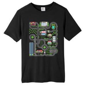 Play Cars On Dad Back Race Track Mat Fathers Day Tall Fusion ChromaSoft Performance T-Shirt