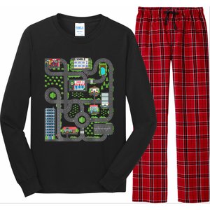 Play Cars On Dad Back Race Track Mat Fathers Day Long Sleeve Pajama Set