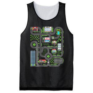 Play Cars On Dad Back Race Track Mat Fathers Day Mesh Reversible Basketball Jersey Tank