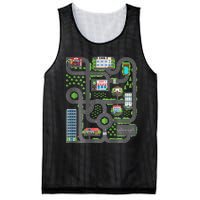 Play Cars On Dad Back Race Track Mat Fathers Day Mesh Reversible Basketball Jersey Tank