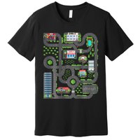 Play Cars On Dad Back Race Track Mat Fathers Day Premium T-Shirt