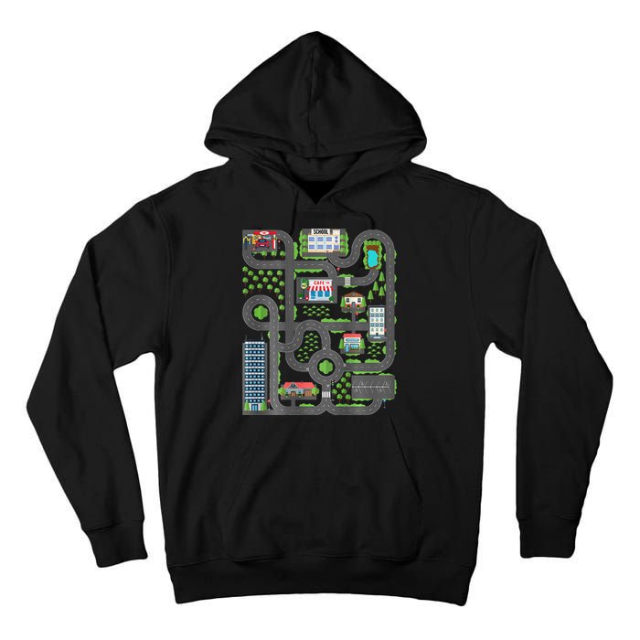 Play Cars On Dad Back Race Track Mat Fathers Day Tall Hoodie