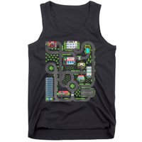 Play Cars On Dad Back Race Track Mat Fathers Day Tank Top