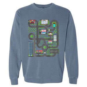 Play Cars On Dad Back Race Track Mat Fathers Day Garment-Dyed Sweatshirt