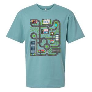 Play Cars On Dad Back Race Track Mat Fathers Day Sueded Cloud Jersey T-Shirt