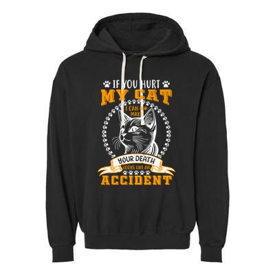 Protective Cat Owner Message Garment-Dyed Fleece Hoodie