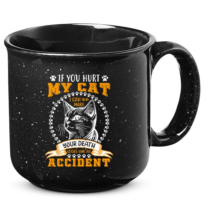 Protective Cat Owner Message 15oz Campfire Ceramic Mug