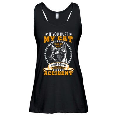 Protective Cat Owner Message Ladies Essential Flowy Tank
