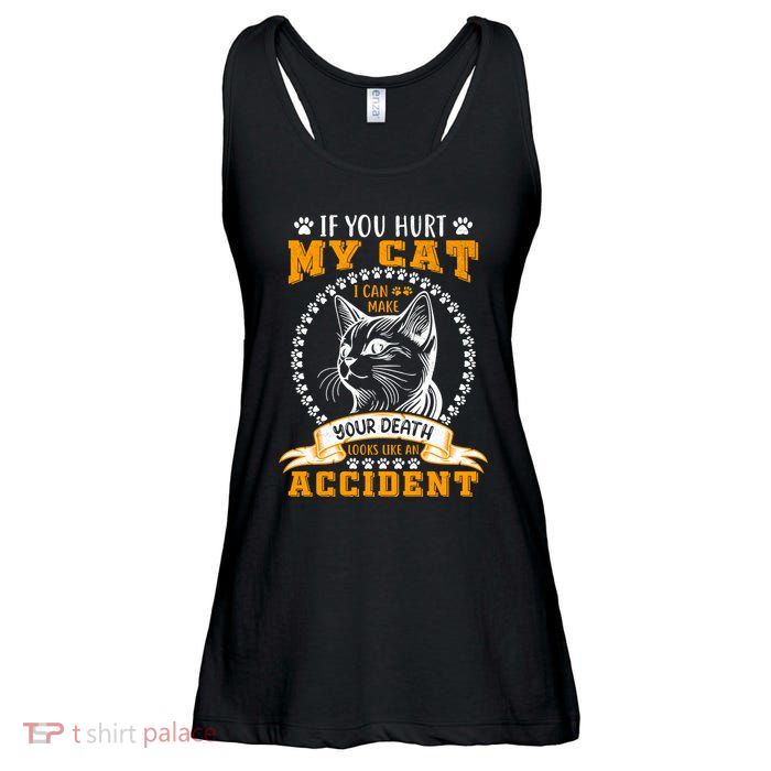 Protective Cat Owner Message Ladies Essential Flowy Tank