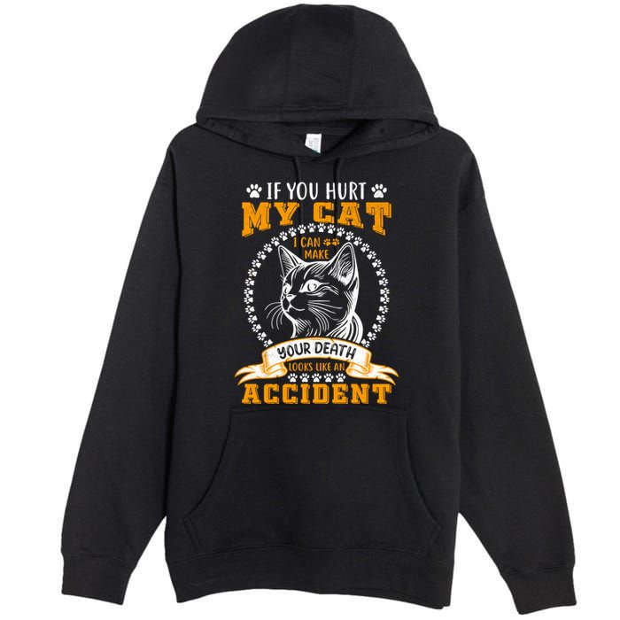 Protective Cat Owner Message Premium Pullover Hoodie