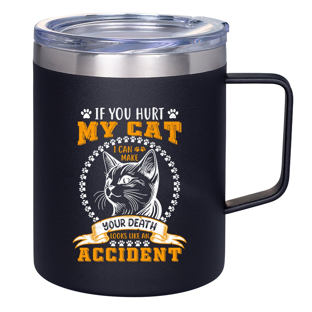 Protective Cat Owner Message 12oz Stainless Steel Coffee Mug