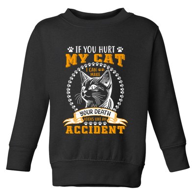 Protective Cat Owner Message Toddler Sweatshirt