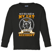 Protective Cat Owner Message Toddler Long Sleeve Shirt