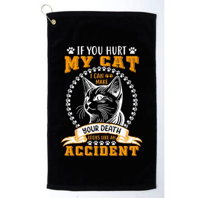 Protective Cat Owner Message Golf Towel