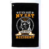 Protective Cat Owner Message Golf Towel