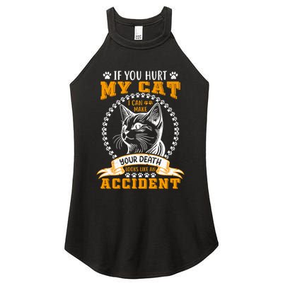 Protective Cat Owner Message Women's Perfect Tri Rocker Tank