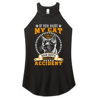 Protective Cat Owner Message Women's Perfect Tri Rocker Tank
