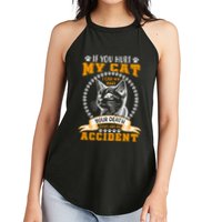 Protective Cat Owner Message Women's Perfect Tri Rocker Tank
