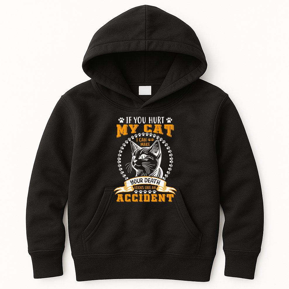 Protective Cat Owner Message Kids Hoodie