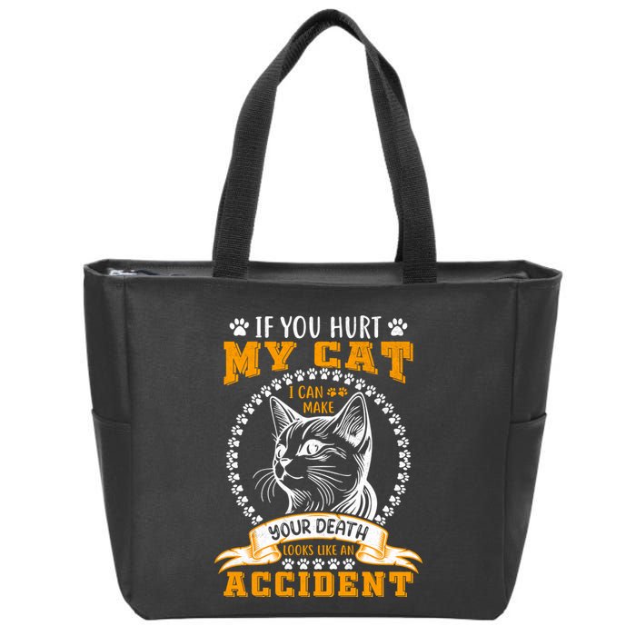 Protective Cat Owner Message Zip Tote Bag