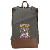 Protective Cat Owner Message Cotton Canvas Backpack