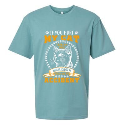 Protective Cat Owner Message Sueded Cloud Jersey T-Shirt