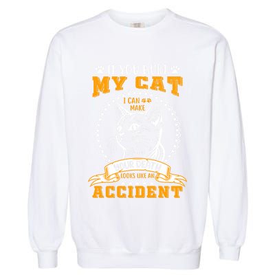 Protective Cat Owner Message Garment-Dyed Sweatshirt