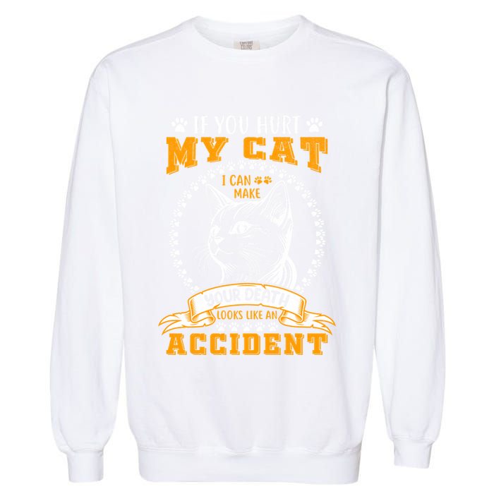 Protective Cat Owner Message Garment-Dyed Sweatshirt