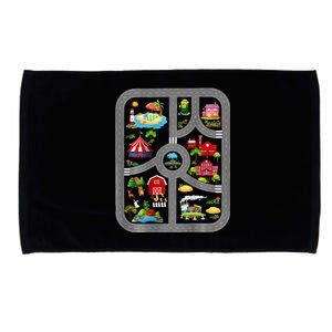 Play Cars On Dad's Back Mat Road Car Race Track Microfiber Hand Towel