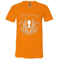 Perfect Circle Octopus Pi Day V-Neck T-Shirt