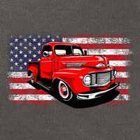 Patriotic Classic Old Pickup Truck American Flag Cotton Canvas Backpack