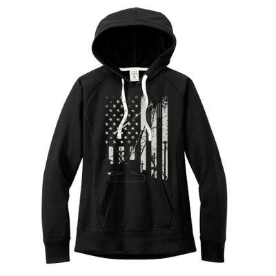 Patriotic Crane Operator Heavy Equipment Construction USA Women's Fleece Hoodie