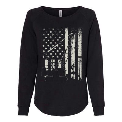 Patriotic Crane Operator Heavy Equipment Construction USA Womens California Wash Sweatshirt