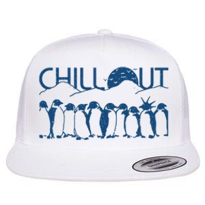 Penguins Chill Out Flat Bill Trucker Hat