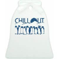 Penguins Chill Out Ceramic Bell Ornament