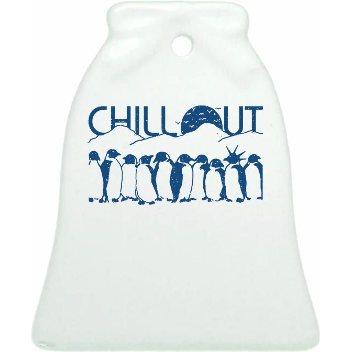 Penguins Chill Out Ceramic Bell Ornament