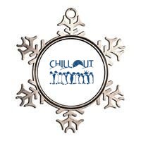 Penguins Chill Out Metallic Star Ornament