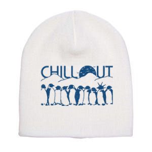 Penguins Chill Out Short Acrylic Beanie