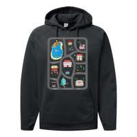 Play Cars On Dads Back Mat Road Car Race Track Gift Performance Fleece Hoodie