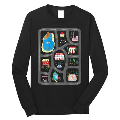 Play Cars On Dads Back Mat Road Car Race Track Gift Long Sleeve Shirt