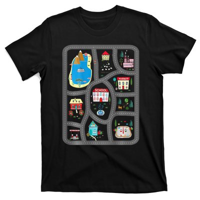 Play Cars On Dads Back Mat Road Car Race Track Gift T-Shirt